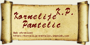 Kornelije Pantelić vizit kartica